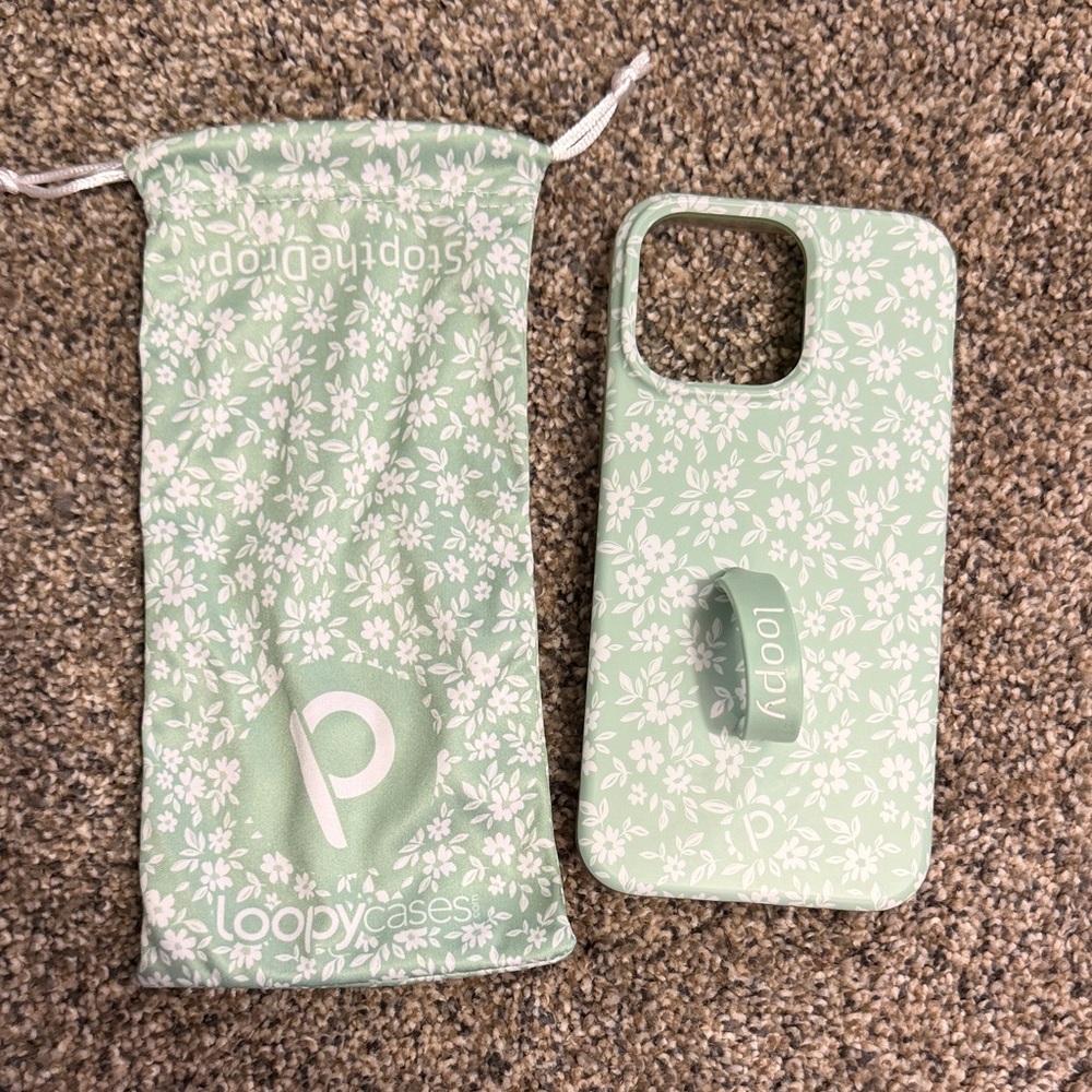 Loopy Case Mint Floral Phone Case IPhone 15 promax